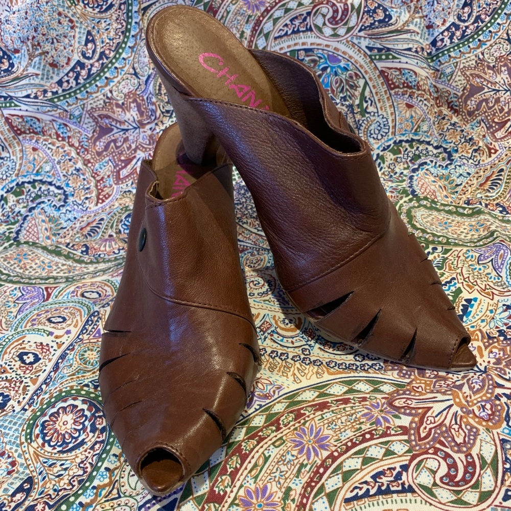 Chanii B Leather & Wood Designer Clogs from Portugal 38